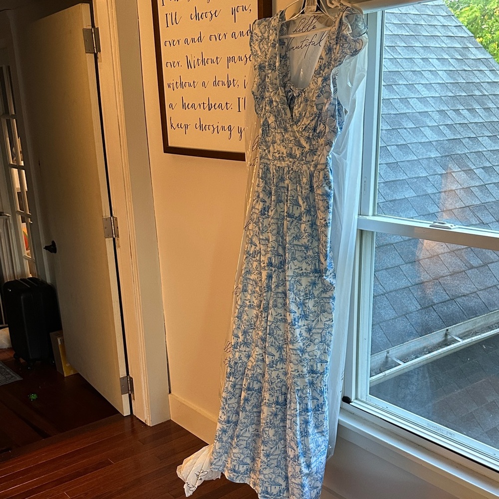 Skies Are Blue Floral Print Dress